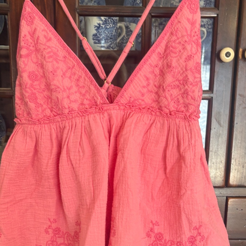 FP Movement by Free People Pink Embroidered Tank Top